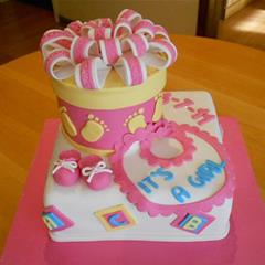 pink babyshower cake