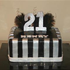 Black & Silver 21st Cake