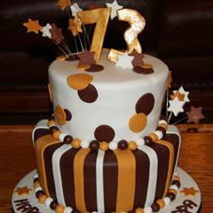 Brown & Gold 73rd Cake