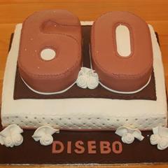 Brown & Cream 60th Cake