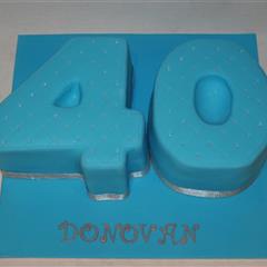 Blue 40th Number Cake