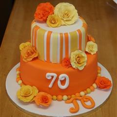 Orange 70th Rose Cake