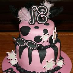 Pink & Black Mask Cake