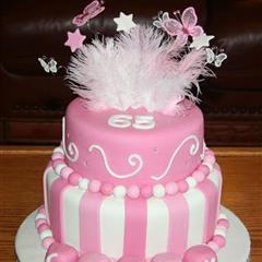 65th Feathers & Butterflies Cake