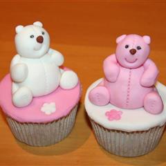 Teddy Bear Christening Cupcakes