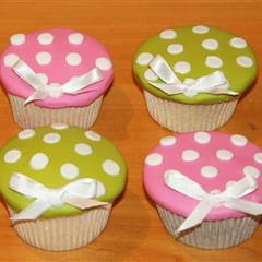 Polka Dot Christening Cupcakes