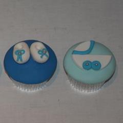Blue Christening Cupcakes 