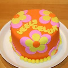 Orange flower fab cake