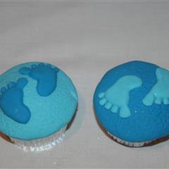 Blue Baby FeetBabyshower Cupcakes