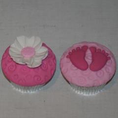 Pink Feet Babyshower Cupcakes